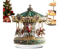 Carrousel de Noël | Décor D'Intérieur 2D avec Le Père Noël | Figurine de Scène Tournante des Fêtes | pour Étagère Fenêtre Café Chambre Bureau Cheminée Bar Intérieur
