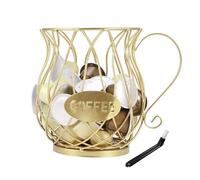 Carrousel de rangement pour dosettes de café, grande capacité, doré et brosse