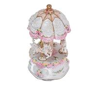 carrousel,HUIOP Luxury Dream Carrousel rotatif à 3 chevaux Carrousel musical à enroulement avec changement de couleur coloré Lumière lumineuse LED Mélodie du château dans le ciel Artware Cadeau d'anni