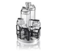 GEFU Carrousel Kippo à huile et épices – 5 pièces – Acier inoxydable Argent