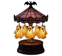 Carrousel Lumineux fantôme Effrayant pour Halloween, décoration d'intérieur, kit d'éclairage de Nuit fantômes, carrousels Vintage Rechargeables, décoration pour fêtes d'halloween, Chambre à Coucher