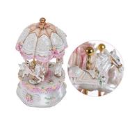 Carrousel Music Box, Dream Luxury Dream 3 Chevaux Rotation Rotating Carrousel Merry-Round Windup Music Carrousel avec Changement de Couleur coloré Conduit pour la Décoration