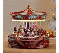 Carrousel musical de Noël rotatif - Rotation, monte et descend avec de la musique, atmosphère réaliste pour décoration d'intérieur, décoration de Noël
