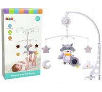 Carrousel pour berceau Peluche Raton laveur Gris Melody