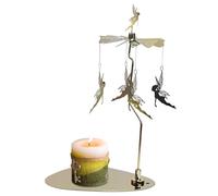 Carrousel Rotatif - Photophore Rotatif en Acier Inoxydable - Chandelier en métal - Écran décoratif doré - Bougeoir Rotatif pour la Maison, la Table, la déesse, l', l'étoile