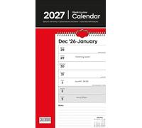 Carrousel Worldwide Essential Calendrier mural 2027 semainier fin sur 12 mois, planification hebdomadaire