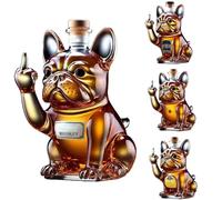 Carrure De Whisky French Bulldog Amusante, Bouteille De Vin En Verre En Forme De Bouledogue De 300 Ml Avec Motif 3d Représentant Un Doigt D'honneur, Bouteille De Whisky Fantaisie En Forme De Chien D