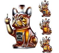 Carrure De Whisky French Bulldog Amusante, Bouteille De Vin En Verre En Forme De Bouledogue De 300 Ml Avec Motif 3d Représentant Un Doigt D'honneur, Bouteille De Whisky Fantaisie En Forme De Chien A