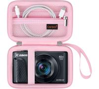 Carry Case for Canon PowerShot SX740 SX730 SX720 SX620 G7X Digital Camera,Point and Shoot Vlogging Camera Bag,Pocket Mesh Zip Suitable for USB Cable,Pink