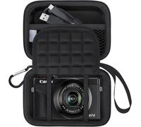 Carry Case for PowerShot G7 X Mark II/ G7X Mark III Digital 4K Vlogging Camera,Black+Black,Travel Adapter