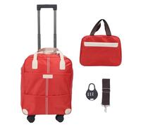 Carry on Luggage Set Expandable Rain Proof Orange Oxford Cloth Suitcase, 360° Spinner Wheels Lightweight Durable Cabin Bag for Travel Business Trip
