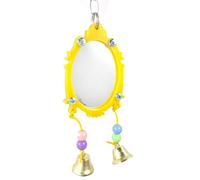Carry stone Mode Miroir Tige Accessoire Perroquet Jouet pour Animaux De Compagnie Oiseau Suspendu Ornements Jaune Durable Et Utile