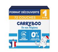 CARRYBOO - 72 couches Saines et Ultra Absorbantes - Taille 1 (2-5kg)