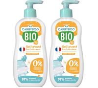 CARRYBOO - Gel Lavant 2 en 1 ultra doux à l'extrait d'abricot Bio - Flacon pompe 500ml (Lot de 2)