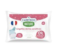 CARRYBOO - Lingettes Bébé Sans Parfum - Lingettes Dermo-Sensitives - Lingettes Nettoyantes Sans Allergènes - Soin Bébé Apaisant pour Peaux Sensibles - 9x58 Lingettes Nettoyantes