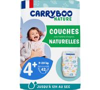 Carryboo Nature Couches Naturelles Aux Motifs Trop Chou Taille 4+ 9-20kg 42 Pièces