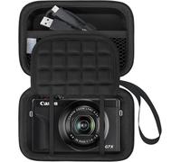 Carrying Case for Canon PowerShot G7 X Mark III/PowerShot G7 X Mark II 4K Vlogging Camera, Black+Black, Travel Adapter