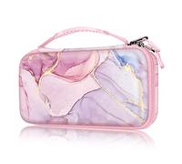 Carrying Case for OLED Model 7.0"/Switch 6.2", Portable Traveler Protective Cover Storage Bag w/10 Game Card Slots & Inner Pocket for Console Joy-Con (Dreamy Marble)
