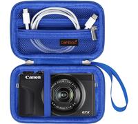 Carrying Case pour Canon PowerShot G7 X Mark II/G7X Mark III Caméra numérique 4K Vlogging,Point et Shoot 4K Sac Caméra Vidéo,Poche Mesh Zipper Convient à câble USB,Batteries,Bleu
