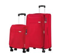 CarryOn Air Set de 2 Valises Souple - Bagage a Main 55cm avec Valise Grande 77cm - 160 litres (Rouge, Grand)