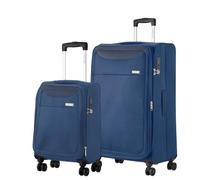 CarryOn Air Set de 2 Valises Souples Extensible - 55cm Valise Cabine Souple et Soute Valise 77cm avec TSA (Bleu, XL)