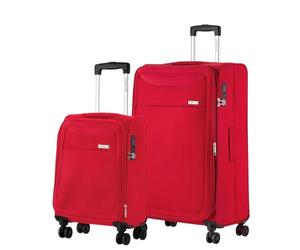 CarryOn Air Set de 2 Valises Souples Extensible - 55cm Valise Cabine Souple et Soute Valise 77cm avec TSA (Rouge, XL)