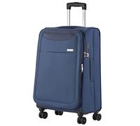 CarryOn Air Valise Moyenne Souple 84 litres - 66cm Valise Souple Extensible avec Poche Frontale et Serrure TSA(Bleu, Moyen)