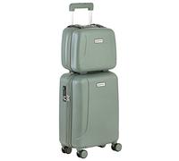 CarryOn Skyhopper Valise Cabine 55cm avec Beauty Case Rigide - Bagage a Main Vanity Case de Voyage (Vert, 55cm + Beautycase)
