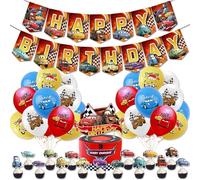 Cars/Car - Lightning-McQueen - Décoration d'anniversaire pour enfants - Décoration de fête d'enfant - Kit de décoration d'anniversaire - Kit de décoration d'anniversaire 40 pièces avec ballons