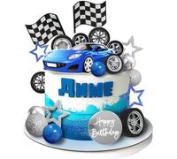 Cars Cupcake Topper, Décoration Gâteau Voiture De Course, Décoration Cupcake (Bleu)