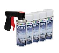 Cars Dupli Color 652233 Lot de 5 bombes de peinture en spray Blanc satiné 400 ml Avec poignée pistolet