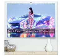 Cars & Girls (hochwertiger Premium Wandkalender 2026 DIN A2 quer), Kunstdruck in Hochglanz: Retro Futuristische Träume