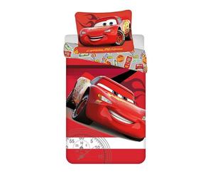 Cars Legend Housse de Couette 140x200 + Taie Coton Flash McQueen Légende | Parure de lit réversible 1 personne | Coton naturel respirant Oeko-Tex | Disney Pixar | Garçon 3-10 | Cadeau | Idée cadeau