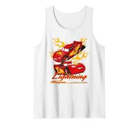Cars Lightning McQueen Faster Than Fast Débardeur, Homme, Blanc, XXL