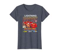 Cars Lightning McQueen No Time For Slow Down T-Shirt, Femme, Bleu Chiné, L