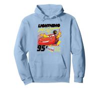Cars Lightning McQueen on Fire Sweat à Capuche, Unisexe pour Adultes, Bleu poudré, M