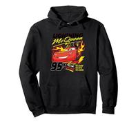 Cars Lightning McQueen on Fire Sweat à Capuche, Unisexe pour Adultes, Noir, S