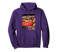Cars Lightning McQueen on Fire Sweat à Capuche, Unisexe pour Adultes, Violet, M