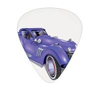 Cars Lot de 12 médiators universels en ABS, véhicule personnalisé avec design aérodynamique pour haute vitesse, Cool Wheels, spoilers de capot, pour guitare acoustique et électrique, violet bleu