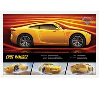 Cars - Poster - 3 - Cruz Ramirez Stats + cadre amovible, Shinsuke® Maxi MDF blanc, vitre acrylique