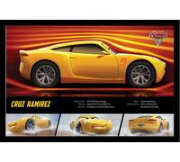 Cars - Poster - 3 - Cruz Ramirez Stats + cadre amovible, Shinsuke® Maxi MDF noir, vitre acrylique