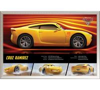 Cars - Poster - 3 - Cruz Ramirez Stats + cadre interchangeable, Shinsuke® Maxi aluminium argent, disque acrylique