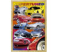Cars - Poster - Supertuned + cadre amovible, Shinsuke® Maxi MDF hêtre, vitre acrylique