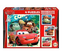 Educa Borrás – Lot de 4 puzzles progressifs Cars 2 – 12 à 25 pièces – 3 ans et plus (14942)