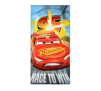 Cars Serviette de Plage, Serviette de Bain, 140 cm x 70 cm, 83% Coton, 17% Polyester, Lightning McQueen et Cruz Ramirez, pour Enfants (Coloré)
