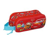 CARS - Trousse double 3D, trousse pour enfant, idéale pour les enfants d'âge scolaire, confortable et polyvalente, qualité et résistance, 21 x 6 x 8 cm