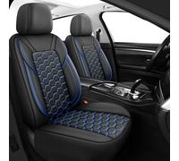 Carseatcover-UK Housses de siège avant de voiture matelassées en cuir PU de luxe, bleu et noir, sans danger pour les airbags, universelles