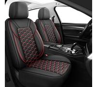 Carseatcover-UK Housses de siège avant de voiture matelassées en cuir PU de luxe, rouge et noir, sans danger pour les airbags, universelles