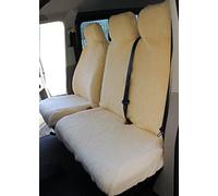 Carseatcover-UK® Housses de siège en fausse fourrure de mouton Crème