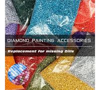 Carsilers Broderie Diamant Perles 3846 Rondes,Accessoires de Rechange pour Forets Manquants,Diamond Painting Perles à Broder de Rechange pour Pierres Précieuses,3500 Pièces
